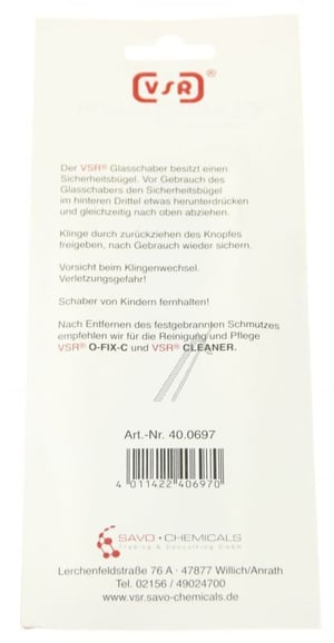 VSR Glasschaber für Ofen Küppersbusch 507131 Glaskeramik Reinigung