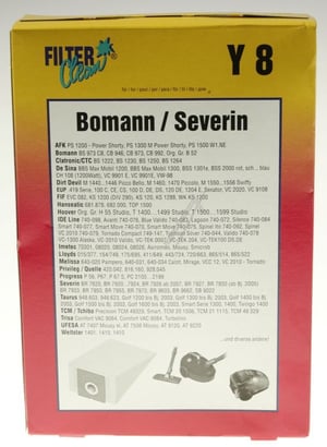 Y8-Beutel für Staubsauger Filterclean 000128K 5er-Pack