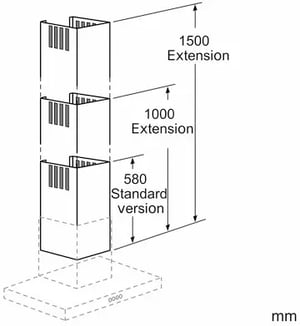 Kaminverlängerung für Dunstabzugshaube BSH-Gruppe 00704541 Teleskopverlängerung