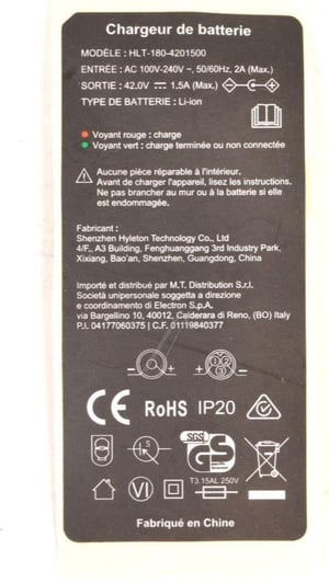 Netzteil 42V 1,5A EU-Stecker Argento AR-AG23-A-240001-048 für E-Scooter AG23 AG25 AG30