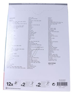 Staubsaugerbeutel-Set für Staubsauger Electrolux 9001667907 12 Beutel + 2 Mikrofilter + 2 Motorfilter