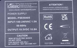 19,5V-10,8A Netzteil für LG Notebooks/Monitore Classic PSE50405EU DC-Ausgang
