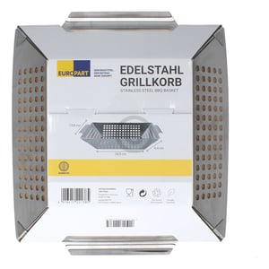 Edelstahl Grillkorb 345x300x64mm für BBQ Gasgrill Holzkohlegrill