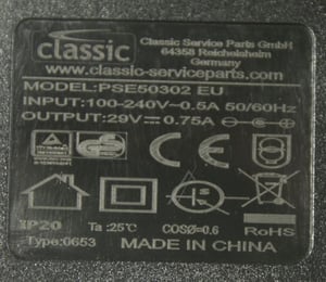 29V-Ladegerät für Rowenta Staubsauger PSE50302EU Netzteil