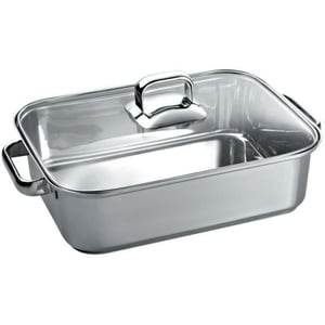 Bräter 6,5l Induktion aus Edelstahl mit Glasdeckel - Siemens HZ390011