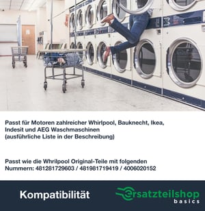 ersatzteilshop basics Motorkohlen [2er Set] für Waschmaschinen/Trockner von Bauknecht, Whirlpool 