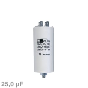 Kondensator 25,00µF 450V mit Steckfahnen