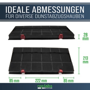 Kohlefilter AT wie DKF24 Typ150 Electrolux 9029793669 für Dunstabzugshaube