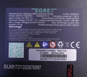 Akku EG-3613-FV für E-Scooter Egret 10100627 Stromversorgung