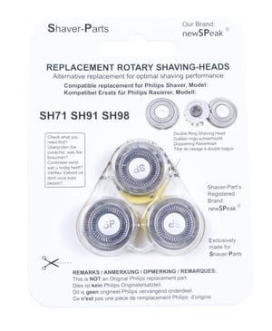 Scherköpfe mit Halterung für Philips-Rasierer Newspeak 1234567890 Kompatibel mit SH71/91/98
