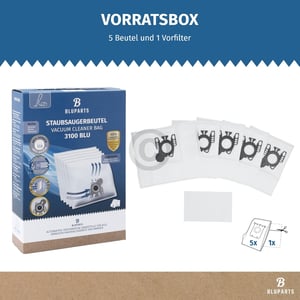 Filterbeutel passend für Miele 9917710 Typ FJM für Bodenstaubsauger 5Stk + Vorfilter
