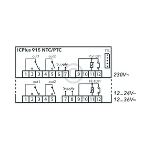 Temperaturregler ICPlus915 NTC-PTC 12/24V AC/DC