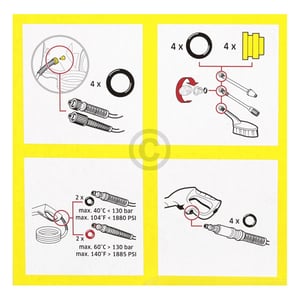 O-Dichtungsring und Stopfen Set Kärcher 2.640-729.0 für K1 - K7