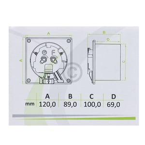 Wohnraumventilator 100erR weiß mit Kugellager Zugschalter Netzstecker für Wand Decke Bad Toilette etc