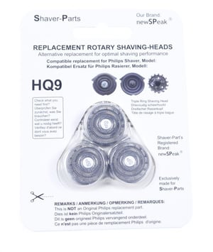 Scherkopf-Set für Philips Rasierer Newspeak 1234567890 3er-Pack