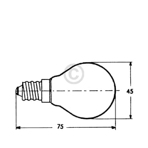 Lampe E14 40W wie BOSCH 00057874 45mmØ 76mm 220/230V Kugelform universal für Backofen Mikrowelle