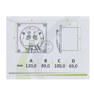 Wohnraumventilator 100erR weiß mit Kugellager Feuchtesensor für Wand Decke Bad Toilette etc