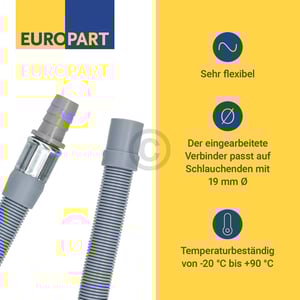 Ablaufschlauchverlängerung 1m für 22mmØ 19mmØ an Waschmaschine Geschirrspüler