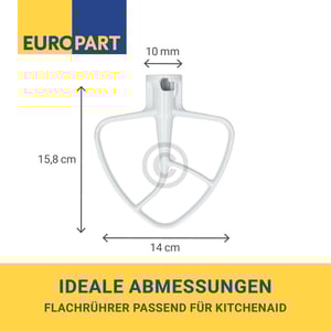 Flachrührer wie K45B KitchenAid 488000510843 für Küchenmaschine