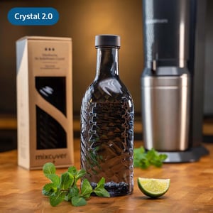 Elegante Glasflasche (grau) für den SodaStream Crystal 2.0