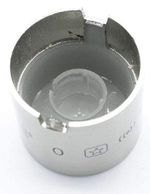 Ofenknopf Whirlpool/Indesit 481010568594 Push-Knopf, Edelstahl