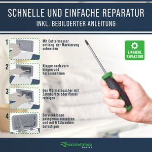 Wartungsklappe Serviceklappe Wärmetauscher passend für Bosch Siemens wie 00646776