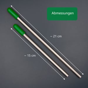 Edelstahl Glashalter für Geschirrspüler mit grünen Kappen - Set Sektfreunde