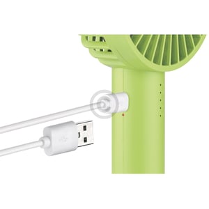 Handventilator UNOLD 86626 Breezy II green mit Akku USB-Ladekabel Standfuß