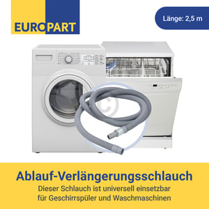 Ablaufschlauchverlängerung 2,5m universal für Waschmaschine Geschirrspüler