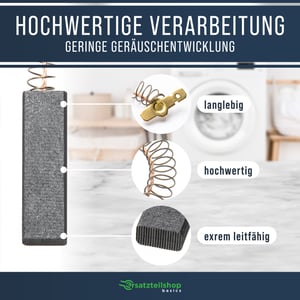 Motorkohlen [2er Set] 12,5x5x43mm 4,8mmAMP wie 00605694 605694 Bosch, Siemens, Neff für Waschmaschinen/Trockner