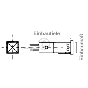 Kontrolllampe gelb eckig / rund universal Europart