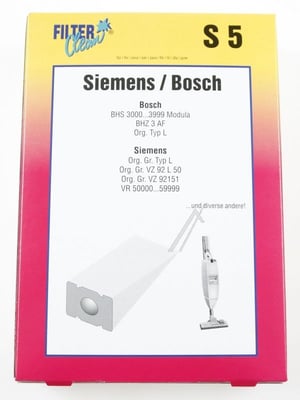 S5 Beutel für Staubsauger Filterclean 000045K 8 Stück + 1 Motorfilter
