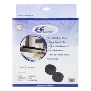 Kohlefilter Set wie Type58 Whirlpool 484000008782 AKB000/1 143mmØ für Dunstabzugshaube 2Stk