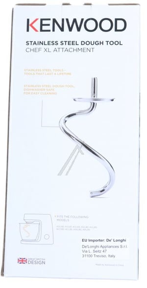 Knethaken für Küchenmaschine DeLonghi AW20011050 Edelstahl