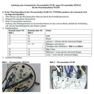 Druckwächter EURONOVA 031218 für Waschmaschine