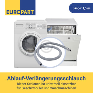 Ablaufschlauchverlängerung 1,5m universal für Waschmaschine Geschirrspüler