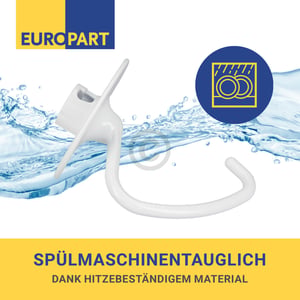 Knethaken wie KitchenAid K45DH Whirlpool 488000510811 für Küchenmaschine mit kippbarem Kopf