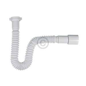 Siphon 1 1/2" + 1 1/4"x40/50mm flexibel formbar weiß für Spülbecken Waschbecken