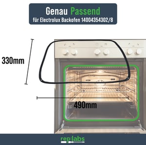 REP:LABS Backofendichtung - AT wie Electrolux 14004354302/8 rundum 4Haken