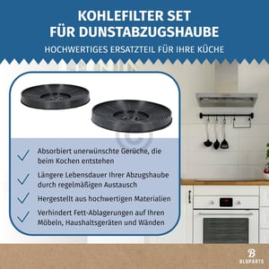 Kohlefilter Set 175mmØ passend für respekta MIZ0031 BLUPARTS in