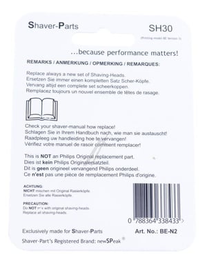 Scherkopf-Set für Philips Rasierer Newspeak SH30/50 3er-Pack