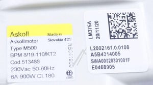 Elektromotor für Waschmaschine Hisense/Gorenje 513488 BPM H19-NS-03 CA Waschmaschinenmotor