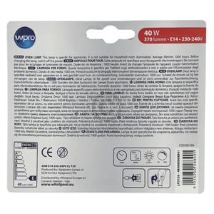 Lampe E14 40W 29mmØ 76mm 240V Wpro 484000008841 LFO136 für Backofen