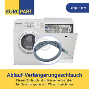 Ablaufschlauchverlängerung 1m für 22mmØ 19mmØ an Waschmaschine Geschirrspüler