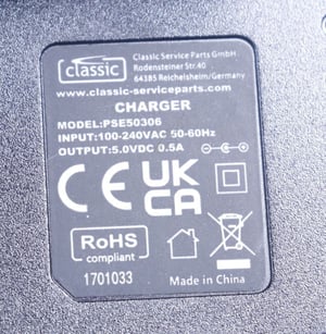 Ladegerät für Waschmaschine Classic PSE50306EU 3,5mm-Stecker