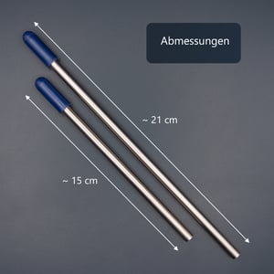 Edelstahl Glashalter für Geschirrspüler mit blauen Kappen - Set Sektfreunde