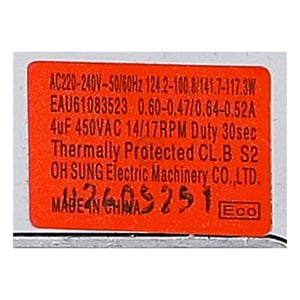 Motor, AC Indoor LG EAU61083523