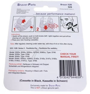 Rasierkopf-Kassette Braun Series 5 Schwarz MODELAR für optimale Rasur