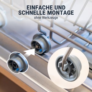 8 x Korbrollen Korbrollenset Spülmaschinen für Bosch  00165314 165314