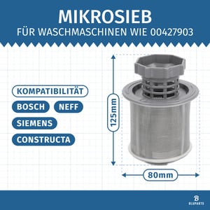 Set Grob, Fein und Mikrosieb Geschirrspüler wie 00427903